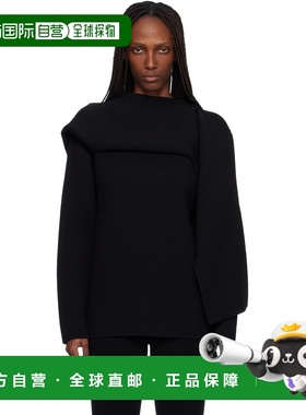 1h可退 香港直邮Courreges 女士 黑色 Scarf Oversized Wool 毛衣