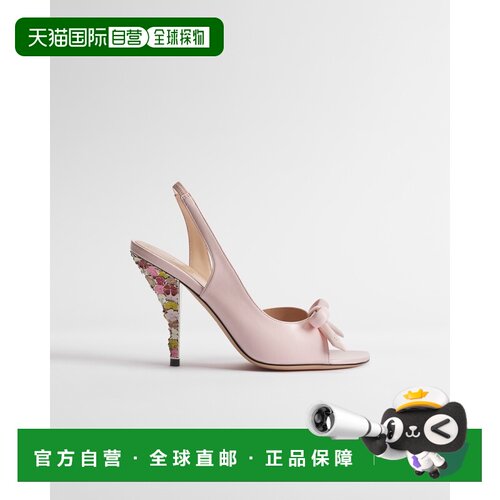 自营欧洲直邮Dior迪奥 Bow女士玫瑰粉羊皮高跟露【付后1h可退】