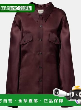 1h可退 香港直邮KHAITE 女士 Matteo 真丝衬衫 red红色 舒适时尚