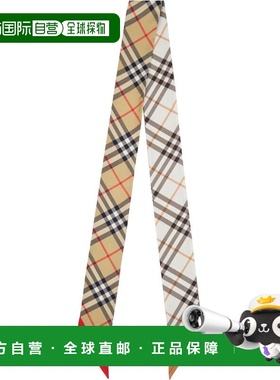 香港直邮Burberry 巴宝莉 女士 驼色 & 灰白色 Skinny Contrast C