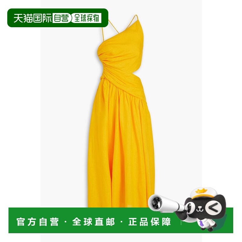 1h可退 香港直邮ZIMMERMANN 女士 剪口亚麻中长连衣裙 3109DSS233
