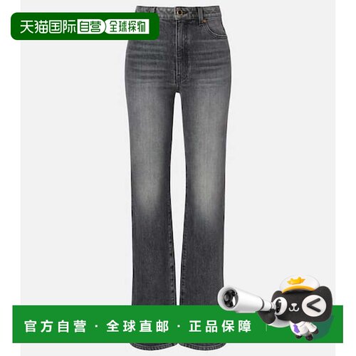 1h可退 香港直邮KHAITE 女士 Danielle 高腰直筒牛仔裤 grey灰色