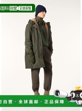 自营欧洲直邮Loro Piana 男士绿色细纤维夹克