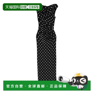 1h可退 香港直邮Self-Portrait 女士 波尔卡圆点垂褶针织中长连衣