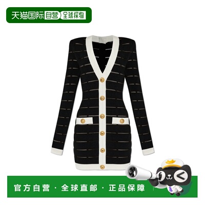 1h可退 香港直邮BALMAIN 女士半身裙 DF1R8053KG59EAB AW2025 黑