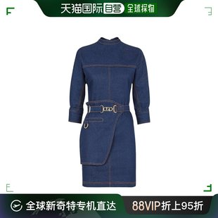 香港直邮FENDI Women O’Lock腰带牛仔连衣裙 23FW