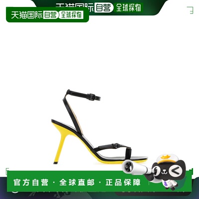 1h可退 香港直邮LOEWE 罗意威 女士 黑色皮质花瓣凉鞋 L814465X58