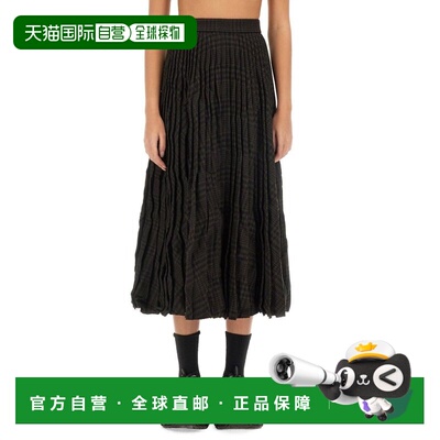 1h可退 香港直邮Balenciaga 巴黎世家 女士 褶皱半身裙 808777TQU