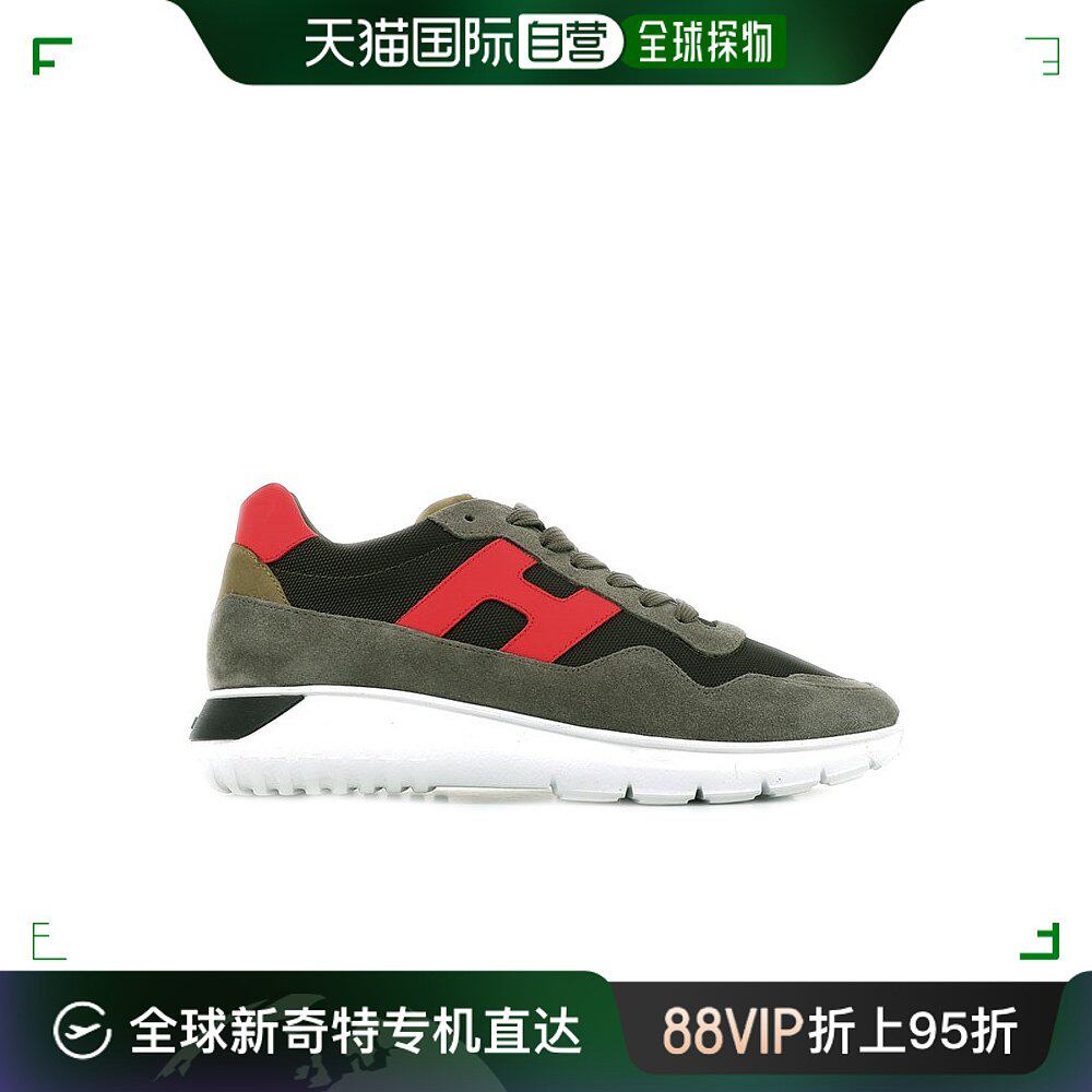 欧洲直邮hogan/霍根 时尚奢华男士拼色灰色 红色h标志运动鞋
