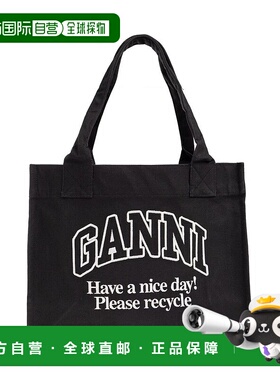 1h可退 香港直邮GANNI 甘尼 女士 Easy 標誌刺繡托特包 A7180