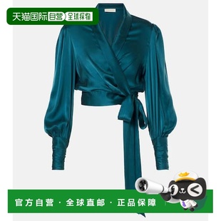 香港直邮ZIMMERMANN blue蓝色 女士 上衣 舒适时 真丝裹式 1h可退