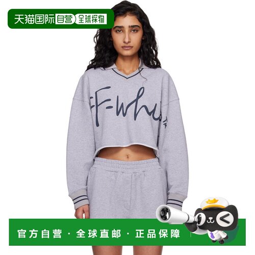 香港直邮off-white 女士 灰色 OW Script Crop Polo 衫 2BA07BS26