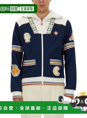 1h可退 香港直邮Casablanca 男士 拉链卫衣 MF24JTP28401NAVY