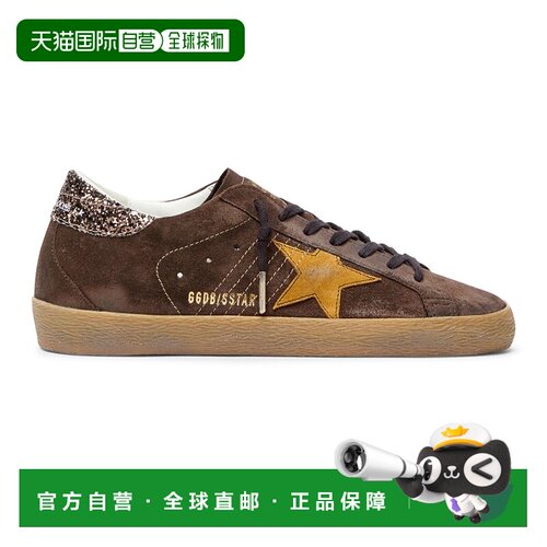自营欧洲直邮GOLDEN GOOSE黄金鹅 Super-star女士棕色/黄色亮片运