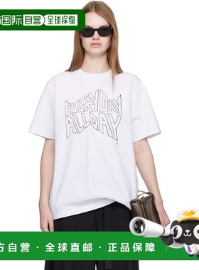 1h可退 香港直邮Sacai 女士 白色 geoff sacai 系列印花 T 恤 260