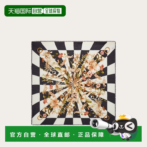 自营欧洲直邮Ferragamo菲拉格慕 Floraison女士羊毛印花披肩