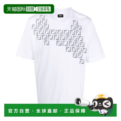 1h可退 香港直邮FENDI 男士T恤 FY0936AKE0F0QA0 AW2023 白色