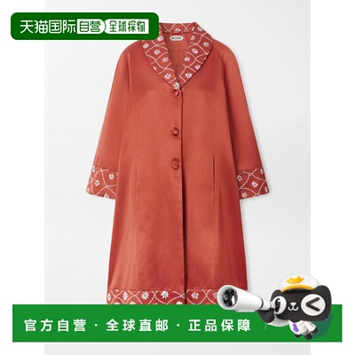 1h可退 香港直邮Bode 女士 刺绣棉质真丝混纺大衣 WRF25OW007AUBU
