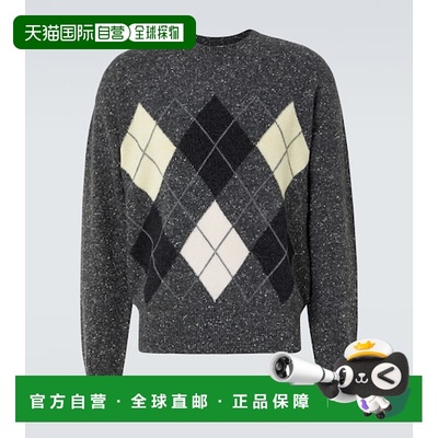 香港直邮The Row 男士 Pincer 菱形羊绒花呢毛衣