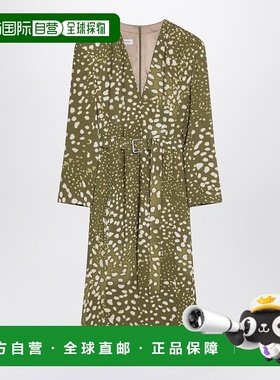 香港直邮Dries Van Noten 德赖斯 范诺顿 女士 连腰带卡其色绿色