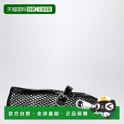 香港直邮alaia 女士 黑色网眼芭蕾平底鞋 AA3A029TK007LE芭蕾舞鞋