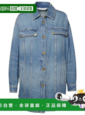 1h可退 香港直邮Palm Angels 棕榈天使 女士 蓝色褪色牛仔夹克 PW