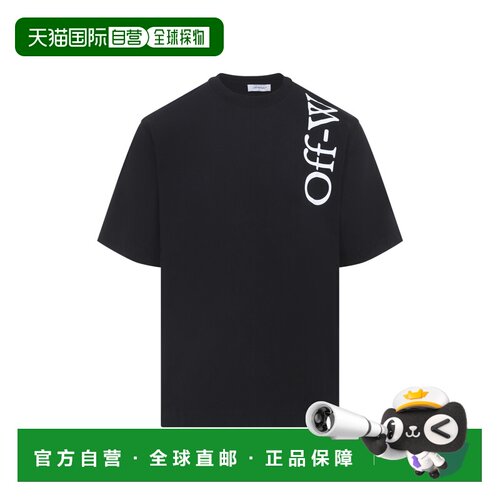 香港直邮off-white 男士 VERTICAL BOOKISH SKATE S/S 黑色T恤 44