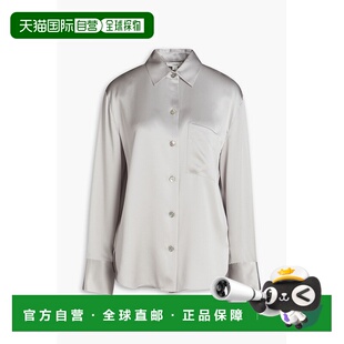 metal金属色 香港直邮VINCE V985212894 真丝缎绉纱衬衫 舒 女士