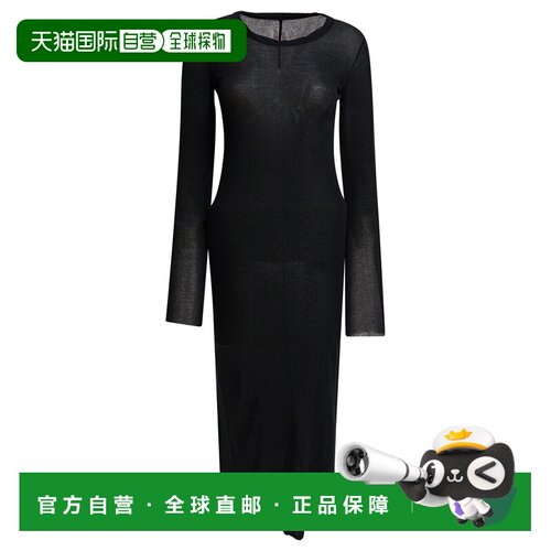 香港直邮rick owens 瑞克 欧文斯 女士 長袖圓領中長連身裙 RP01F