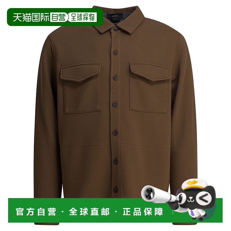 1h可退 香港直邮VINCE 男士 棉质衬衫式夹克 MS1629026A brown棕