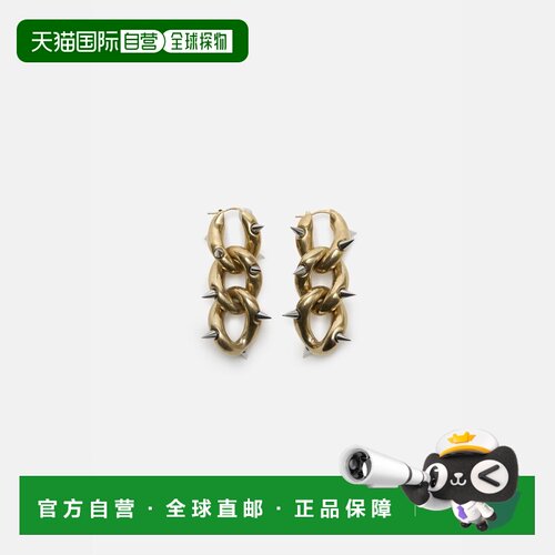 自营欧洲直邮Acne Studios 女士半哑光金色/银色拼色链条耳环