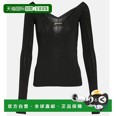 1h可退 香港直邮Jacquemus 女士 Le Haut Pralu 徽标罗纹针织上衣