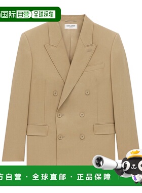 香港直邮Saint Laurent 双排扣羊毛西装外套 816394Y405W