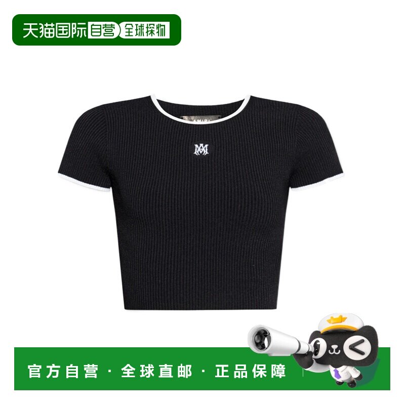 香港直邮AMIRI 女士T恤 AWKNTE1008001 SS2026 黑色 短袖T恤
