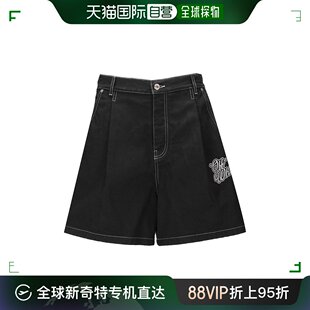 灰白色徽标刺绣牛仔短裤 香港直邮Off White 男士