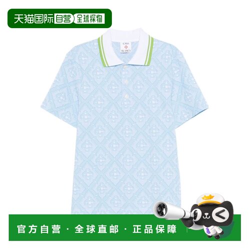 香港直邮Casablanca 男士 and Polos Clear T恤蓝色上衣 MSP26JTP