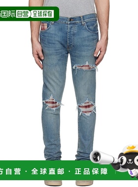 1h可退 香港直邮AMIRI 男士 蓝色 MA Quad Plaid MX1 牛仔裤 AMDN