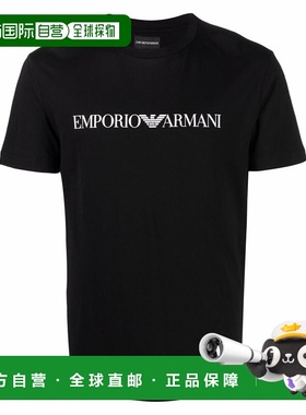1h可退 香港直邮Emporio Armani 黑色印花T恤 8N1TN51JPZZ短袖