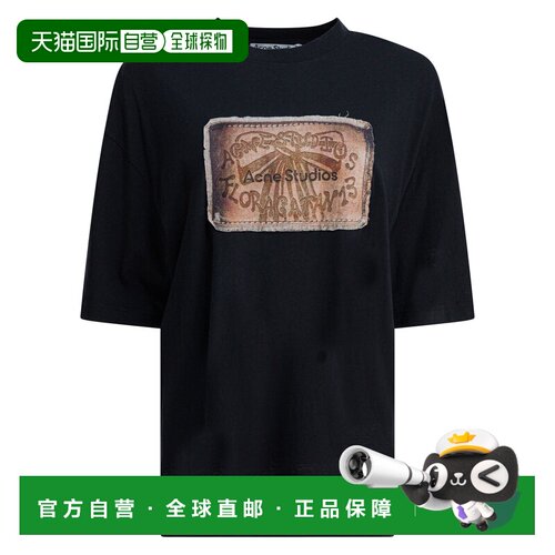 1h可退 香港直邮ACNE STUDIOS 男士T恤 CL0391BM0 AW2025 黑色
