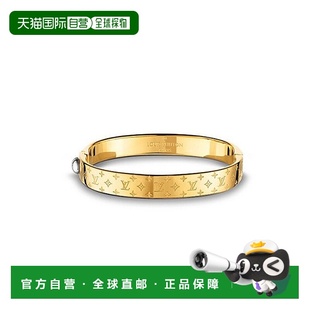 自营欧洲直邮Louis Vuitton路易威登女士手镯金色镀金黄铜饰有LOG