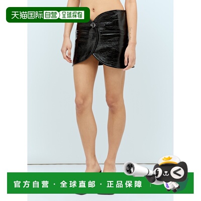 1h可退 香港直邮Courreges 女士 Ellipse 乙烯基迷你半裙 124CJU1