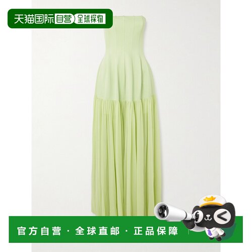 1h可退 美国直邮Simkhai 女士 Sandrine 无肩带褶裥乔赛绉雪纺中