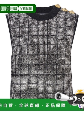 1h可退 香港直邮Balmain 巴尔曼 女士 黑色上衣 GF1AG850KJ48背心