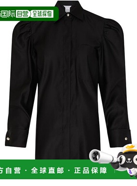 自营欧洲直邮MAXMARA麦丝玛拉 Faraday女士黑色棉衬衫领长袖衬衫