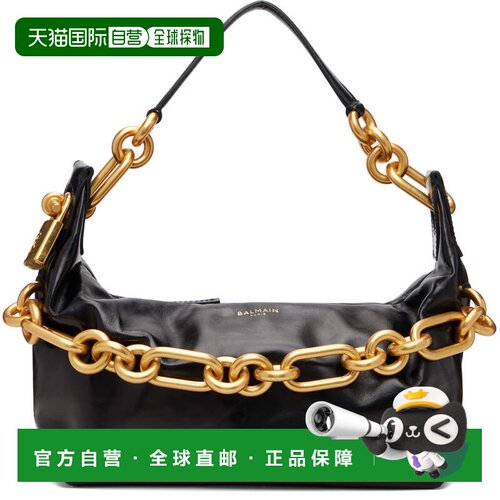 1h可退 香港直邮Balmain 巴尔曼 女士 黑色中号 Sync 单肩包 FN0B