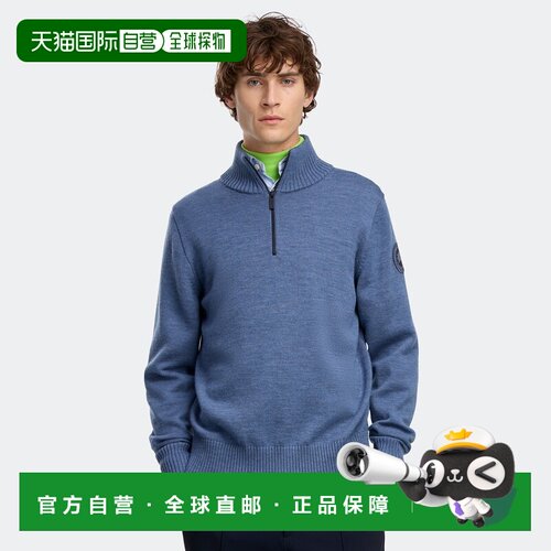 自营欧洲直邮Canada Goose加拿大鹅 男士美丽诺羊毛四分之一拉链
