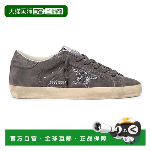 自营欧洲直邮GOLDEN GOOSE黄金鹅 Super-star女士炭灰色皮革亮片