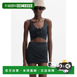 香港直邮magda butrym 女士 褶皱花朵上衣 813526GREY