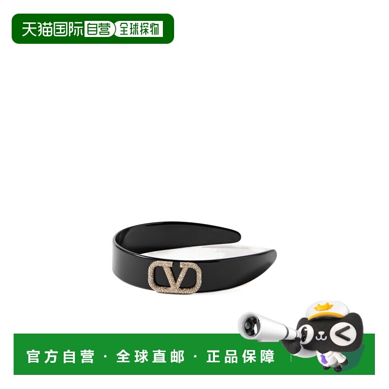香港直邮VALENTINO 女士发饰 WJ0V62LGUK7H SS2025 黑色 徽标发带