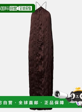 1h可退 香港直邮Staud 女士 Akari 泡泡纱挂脖长款连衣裙